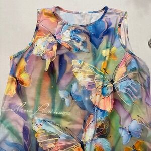 Svetlana Loginova Butterfly Floral Print Sleeveless Midi Dress